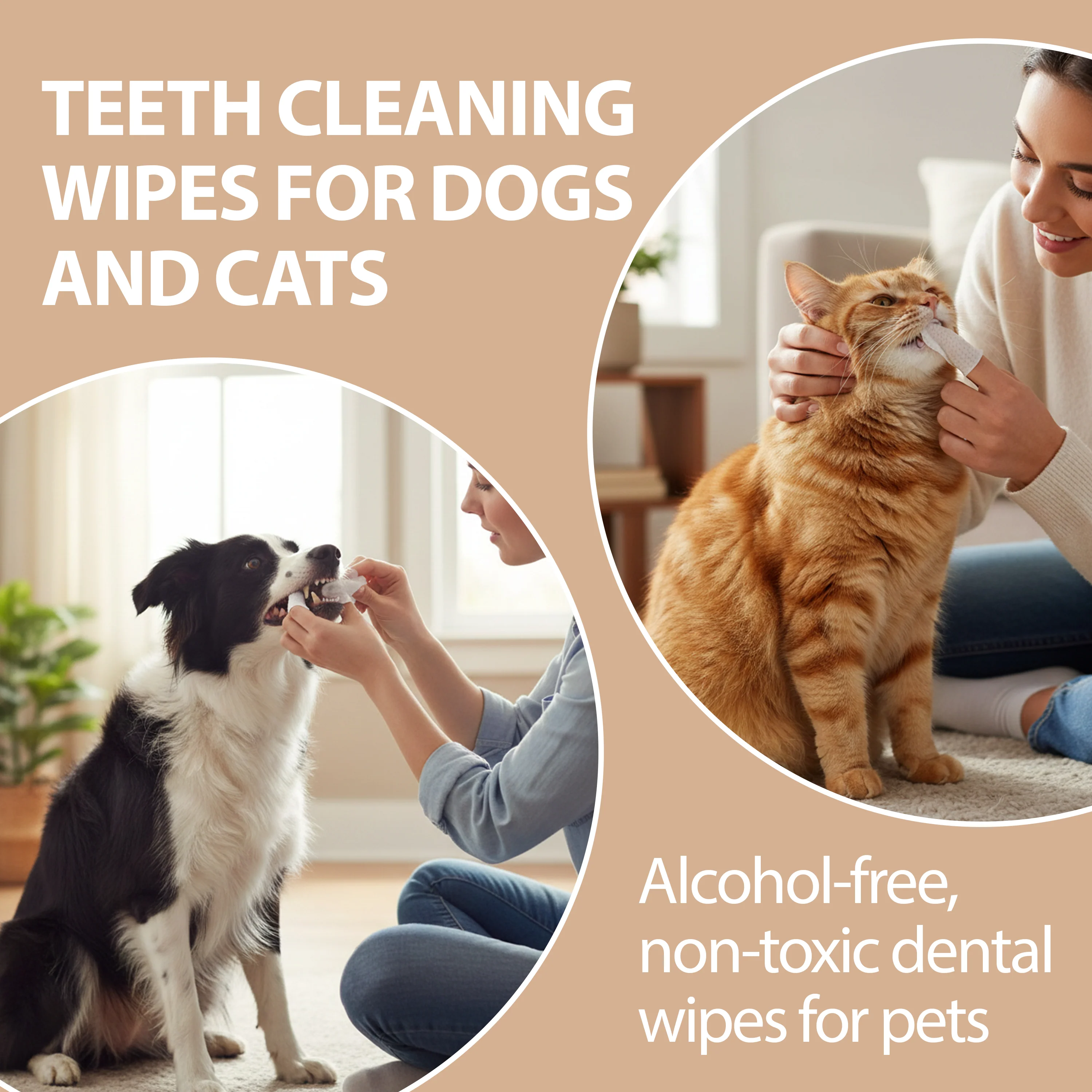 SALVIETTE MONOUSO DA DITO PER LA PULIZIA DEI DENTI DI CANI E GATTI NATURÉ (x50) - Image 3